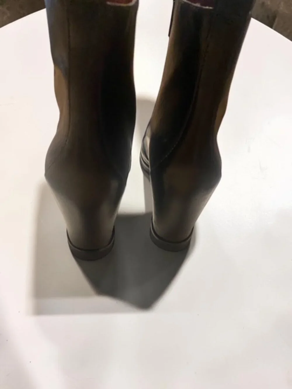 Marc by Marc Jacobs Kit Double Zip Hidden Wedge Boots Black Leather NIB 38.5